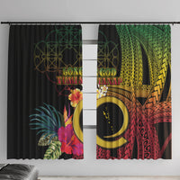 Vanuatu Independence Day Window Curtain Sand Drawing Melanesian Vibes