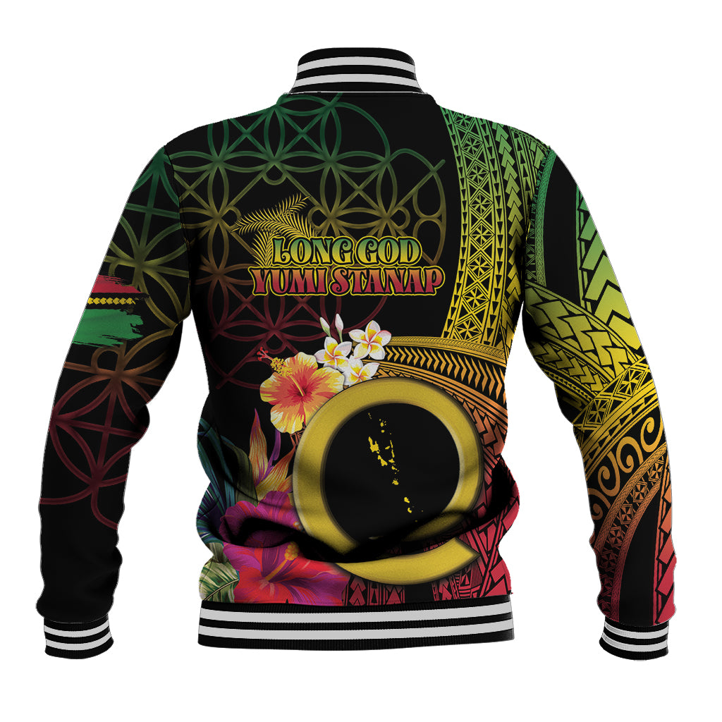 Vanuatu Selebretem 44th Indipendens Dei Baseball Jacket Sand Drawing Melanesian Vibes