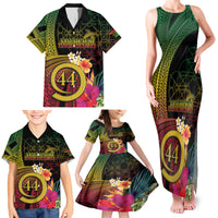 Vanuatu Selebretem 44th Indipendens Dei Family Matching Tank Maxi Dress and Hawaiian Shirt Sand Drawing Melanesian Vibes LT03 - Polynesian Pride
