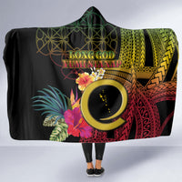 Vanuatu Selebretem 44th Indipendens Dei Hooded Blanket Sand Drawing Melanesian Vibes