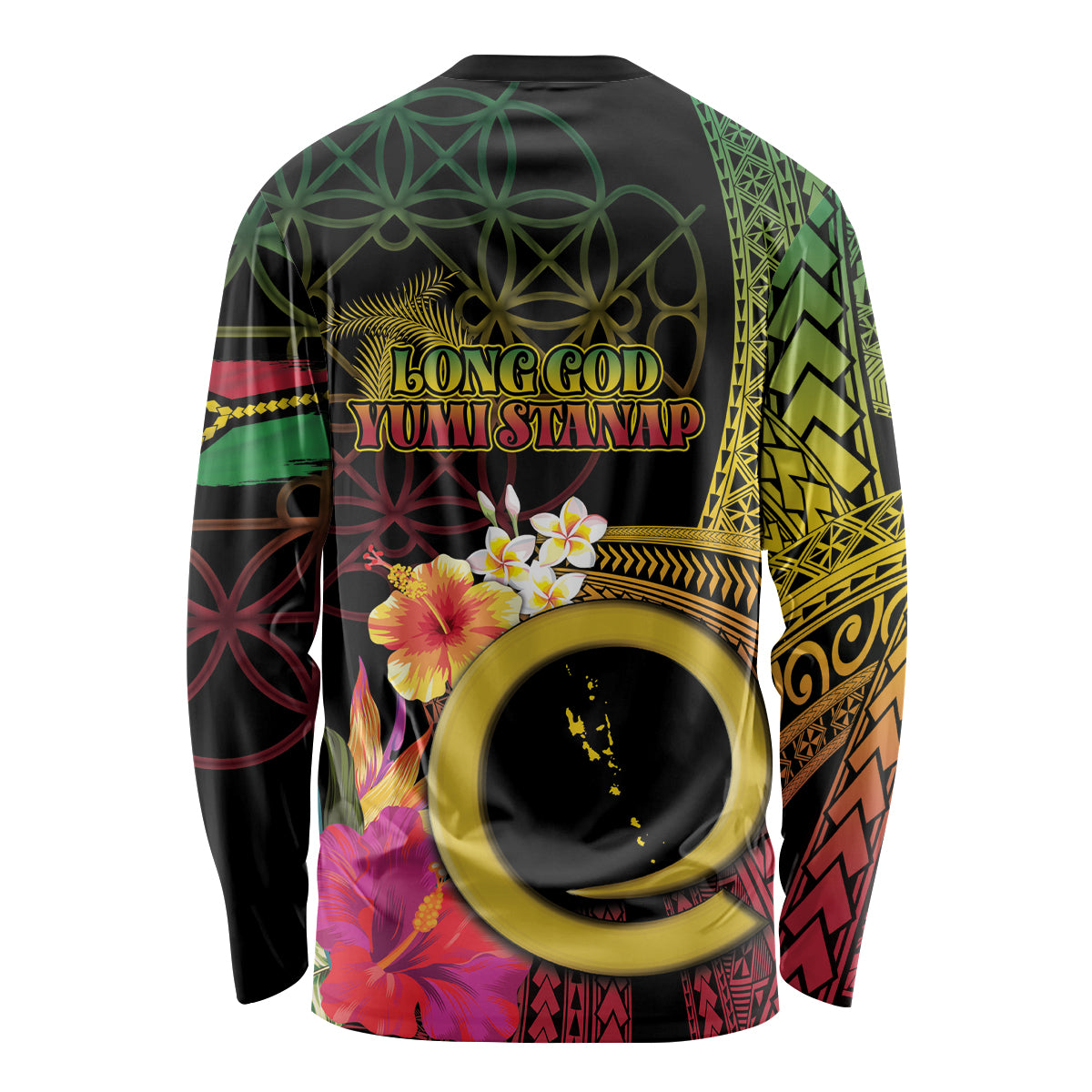 Vanuatu Selebretem 44th Indipendens Dei Long Sleeve Shirt Sand Drawing Melanesian Vibes LT03 - Polynesian Pride