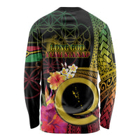Vanuatu Selebretem 44th Indipendens Dei Long Sleeve Shirt Sand Drawing Melanesian Vibes LT03 - Polynesian Pride