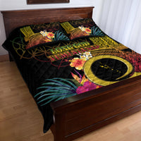 Vanuatu Selebretem 44th Indipendens Dei Quilt Bed Set Sand Drawing Melanesian Vibes