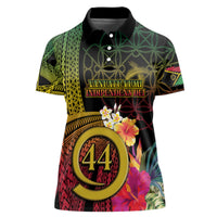 Vanuatu Selebretem 44th Indipendens Dei Women Polo Shirt Sand Drawing Melanesian Vibes