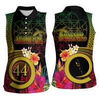 Vanuatu Selebretem 44th Indipendens Dei Women Sleeveless Polo Shirt Sand Drawing Melanesian Vibes