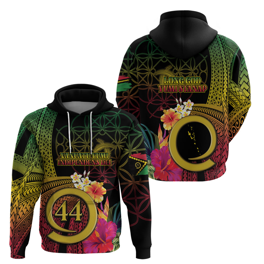 Vanuatu Selebretem 44th Indipendens Dei Zip Hoodie Sand Drawing Melanesian Vibes