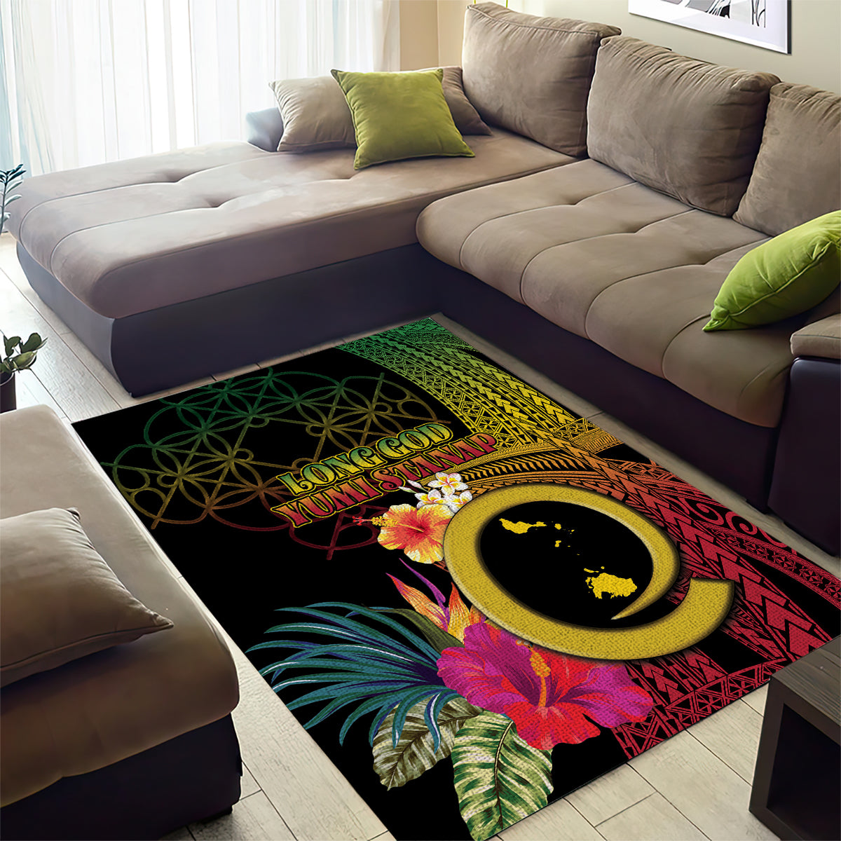 Vanuatu Shefa Day Area Rug Sand Drawing Melanesian