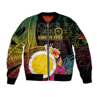 Vanuatu Shefa Day Bomber Jacket Sand Drawing Melanesian