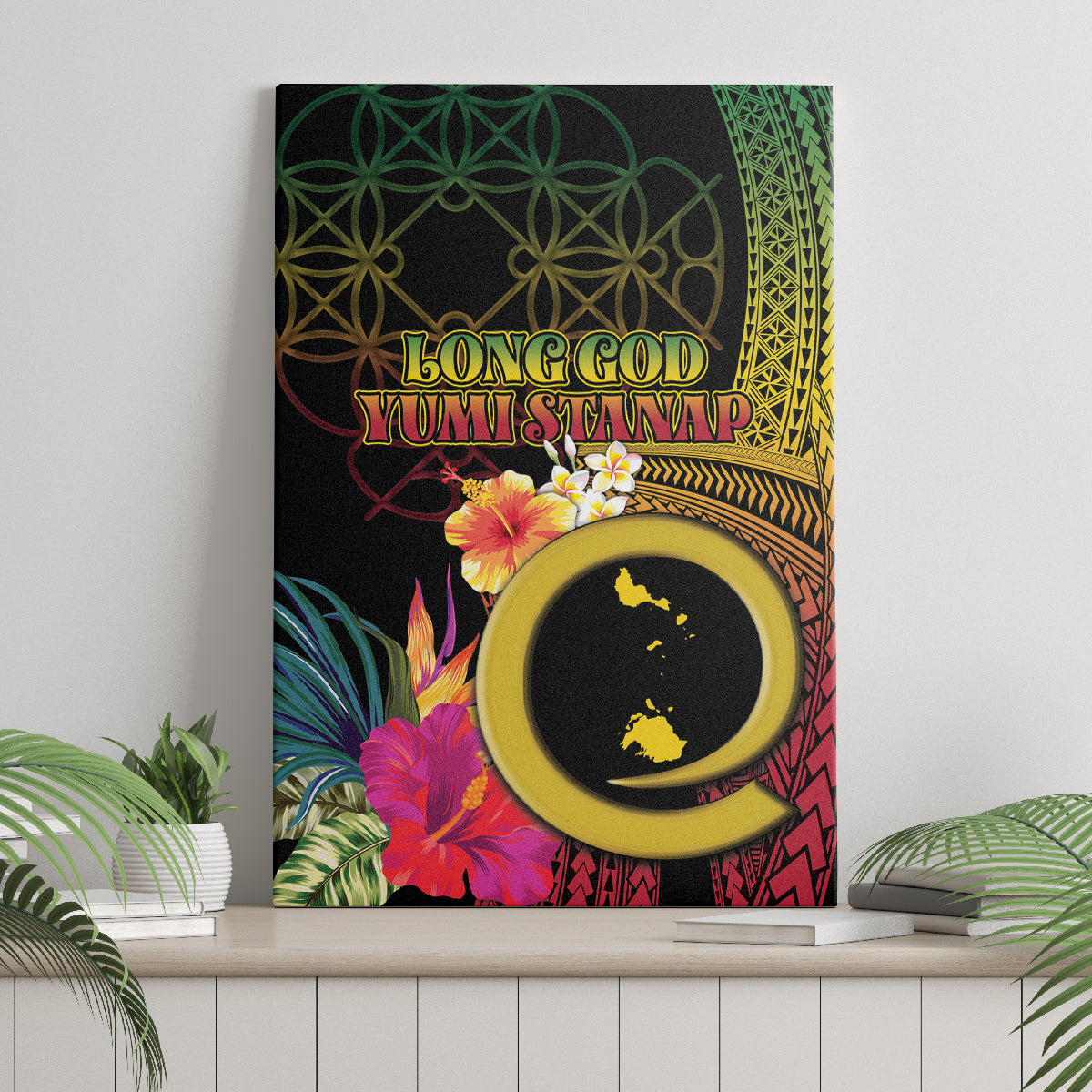 Vanuatu Shefa Day Canvas Wall Art Sand Drawing Melanesian