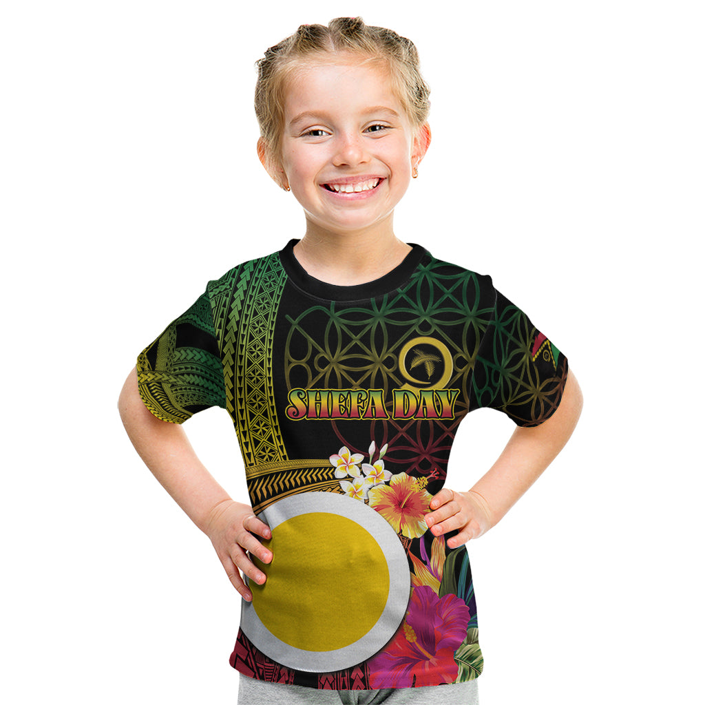 Vanuatu Shefa Day Kid T Shirt Sand Drawing Melanesian