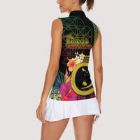 Vanuatu Shefa Day Women Sleeveless Polo Shirt Sand Drawing Melanesian