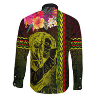Hawaiian Reggae Music Family Matching Off Shoulder Short Dress and Hawaiian Shirt Jamaica Singer Tribal Polynesian and Hibiscus LT03 - Polynesian Pride