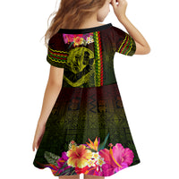 Hawaiian Reggae Music Family Matching Puletasi and Hawaiian Shirt Jamaica Singer Tribal Polynesian and Hibiscus LT03 - Polynesian Pride