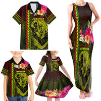 Hawaiian Reggae Music Family Matching Tank Maxi Dress and Hawaiian Shirt Jamaica Singer Tribal Polynesian and Hibiscus LT03 - Polynesian Pride