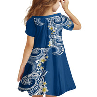 Aloha Polynesian Plumeria Flower Family Matching Long Sleeve Bodycon Dress and Hawaiian Shirt Blue Color LT03 - Polynesian Pride