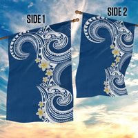 Aloha Polynesian Plumeria Flower Garden Flag Blue Color