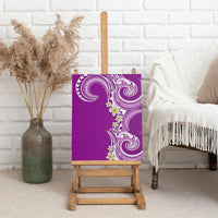 Aloha Polynesian Plumeria Flower Canvas Wall Art Purple Color