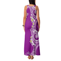 Aloha Polynesian Plumeria Flower Family Matching Tank Maxi Dress and Hawaiian Shirt Purple Color LT03 - Polynesian Pride