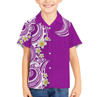 Aloha Polynesian Plumeria Flower Hawaiian Shirt Purple Color