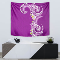 Aloha Polynesian Plumeria Flower Tapestry Purple Color