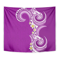 Aloha Polynesian Plumeria Flower Tapestry Purple Color