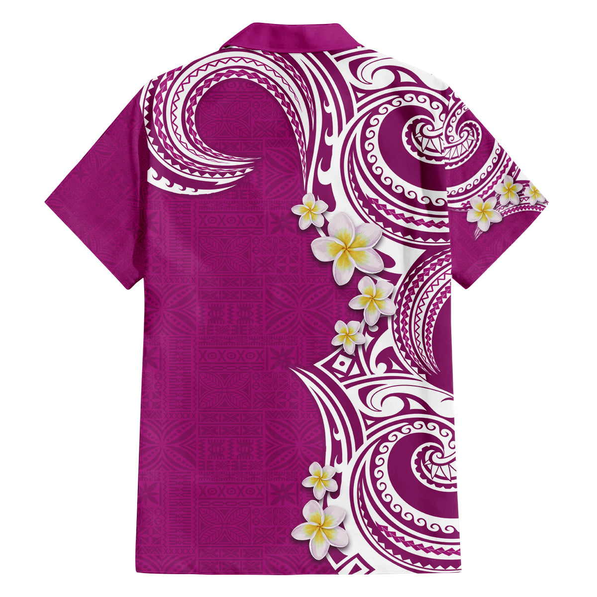 Aloha Polynesian Plumeria Flower Family Matching Long Sleeve Bodycon Dress and Hawaiian Shirt Pink Color LT03 - Polynesian Pride