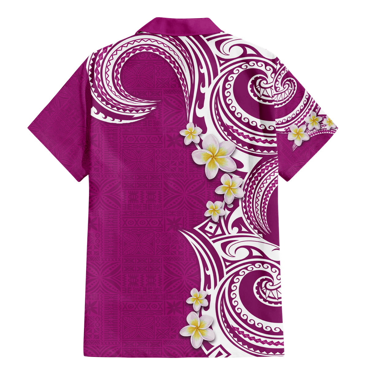 Aloha Polynesian Plumeria Flower Family Matching Mermaid Dress and Hawaiian Shirt Pink Color LT03 - Polynesian Pride