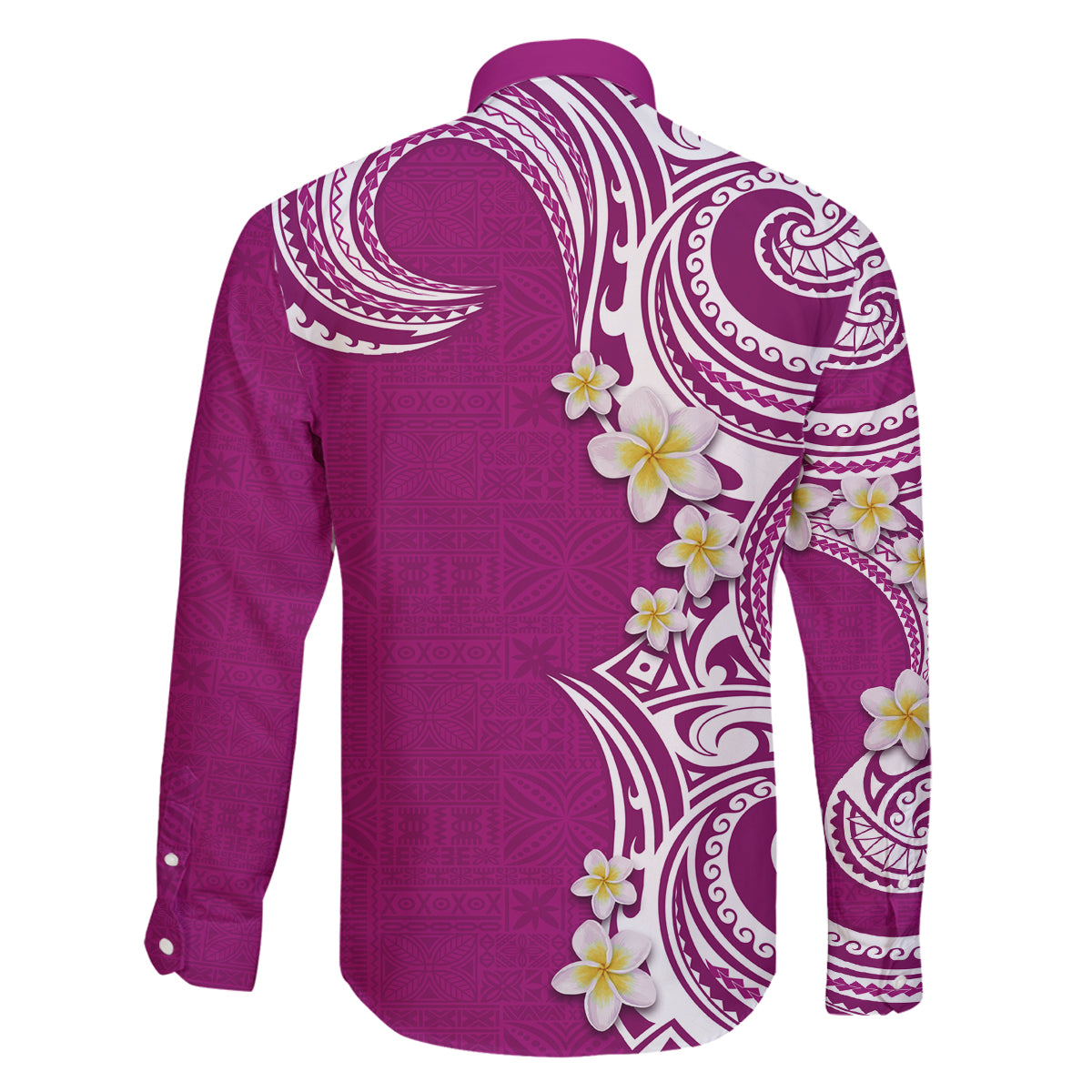 Aloha Polynesian Plumeria Flower Family Matching Mermaid Dress and Hawaiian Shirt Pink Color LT03 - Polynesian Pride
