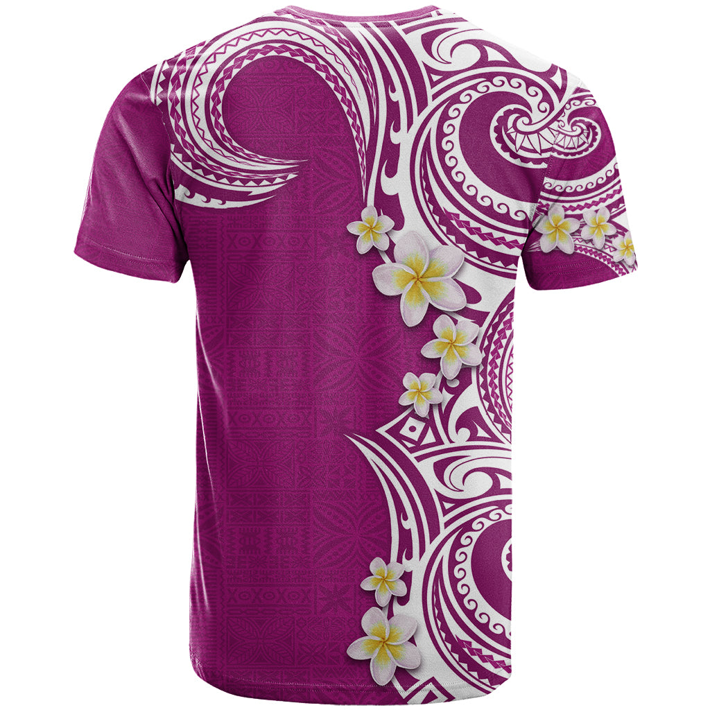 Aloha Polynesian Plumeria Flower T Shirt Pink Color