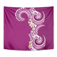 Aloha Polynesian Plumeria Flower Tapestry Pink Color