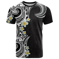 Aloha Polynesian Plumeria Flower T Shirt Black White Color