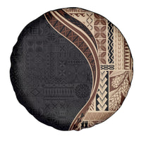 Samoa Siapo Motif and Tapa Pattern Half Style Spare Tire Cover Beige Color