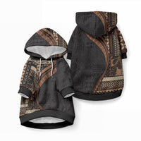 Samoa Siapo Motif and Tapa Pattern Half Style Pet Hoodie LT03 Pullover Black - Polynesian Pride
