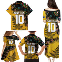 Custom New Zealand and Australia Rugby Family Matching Puletasi and Hawaiian Shirt Maori Warrior With Aboriginal Version LT03 - Polynesian Pride