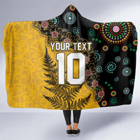Custom New Zealand and Australia Rugby Hooded Blanket Maori Warrior With Aboriginal Version LT03 - Polynesian Pride