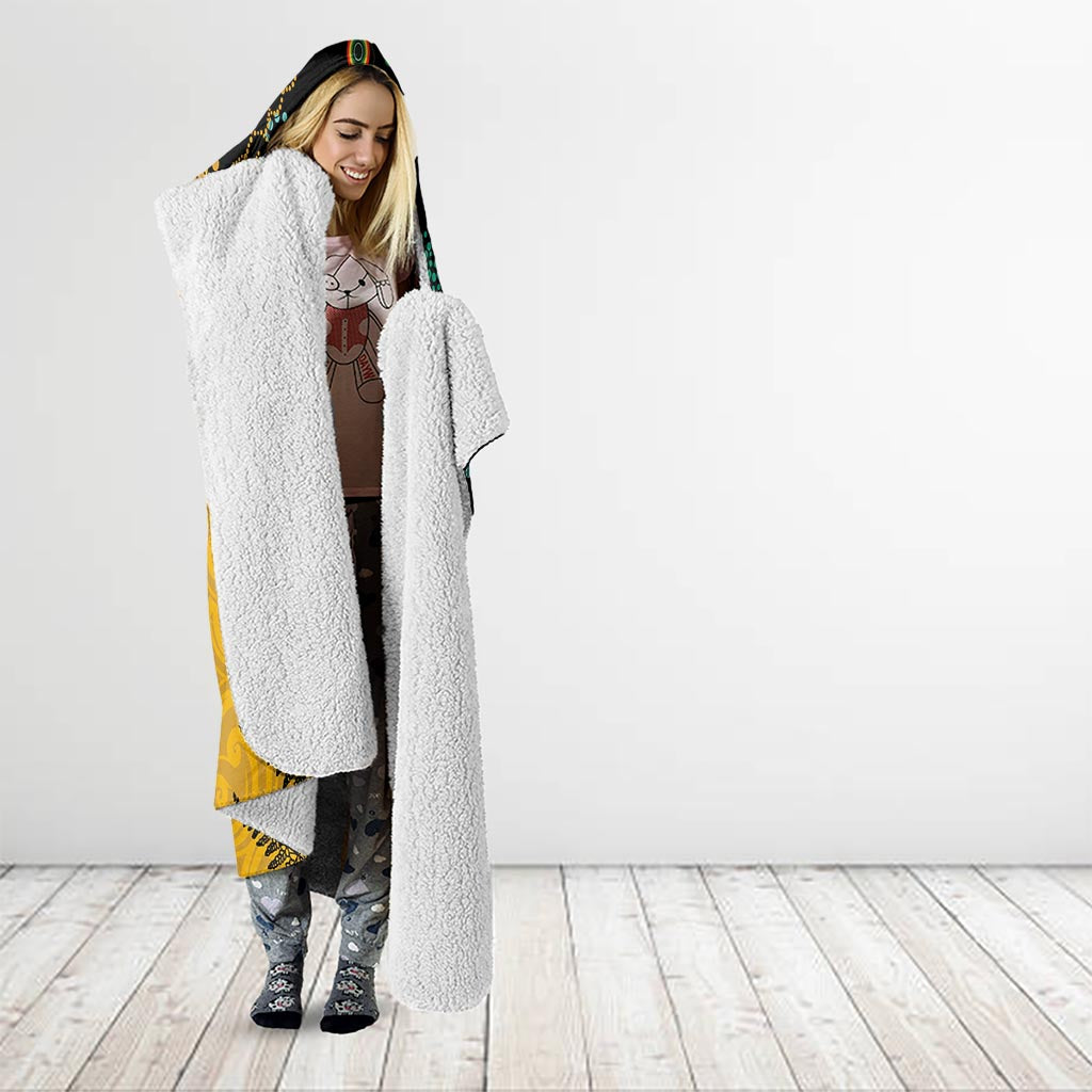 Custom New Zealand and Australia Rugby Hooded Blanket Maori Warrior With Aboriginal Version LT03 - Polynesian Pride