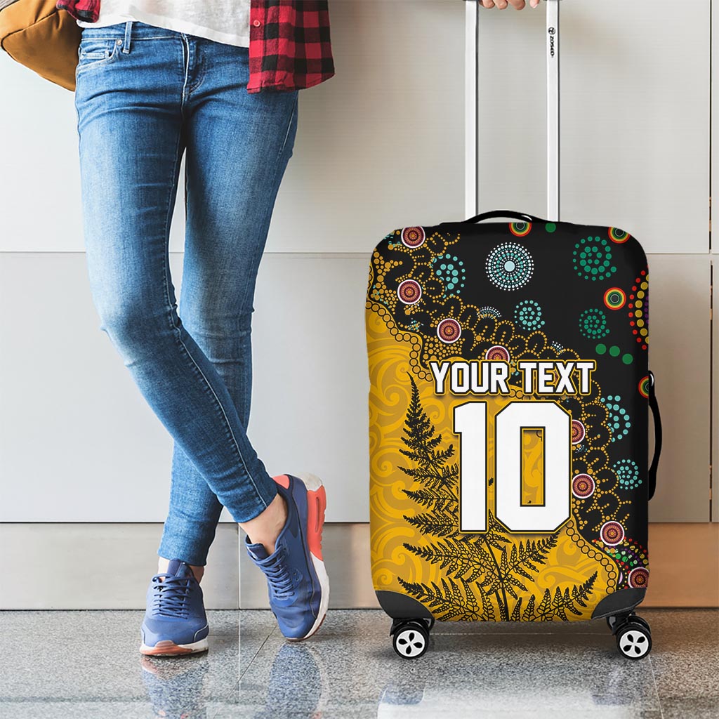 Custom New Zealand and Australia Rugby Luggage Cover Maori Warrior With Aboriginal Version