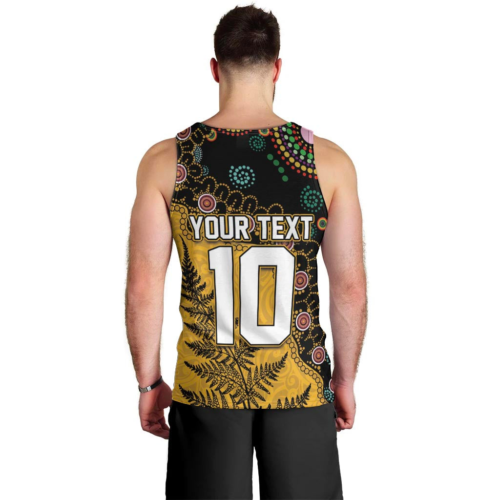 Custom New Zealand and Australia Rugby Men Tank Top Maori Warrior With Aboriginal Version LT03 - Polynesian Pride