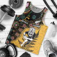 Custom New Zealand and Australia Rugby Men Tank Top Maori Warrior With Aboriginal Version LT03 - Polynesian Pride