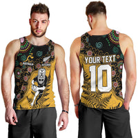Custom New Zealand and Australia Rugby Men Tank Top Maori Warrior With Aboriginal Version LT03 - Polynesian Pride