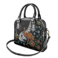 New Zealand Fern and Australia Emu Shoulder Handbag Aboriginal Mix Maori Pattern LT03 - Polynesian Pride