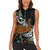 New Zealand Fern and Australia Emu Women Sleeveless Polo Shirt Aboriginal Mix Maori Pattern