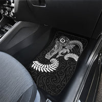 Aotearoa Maori Sea Animals Tribal Car Mats Manta Ray and Shark Moko Pattern Black Color