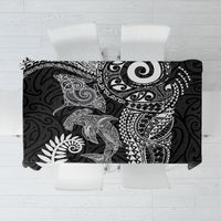Aotearoa Maori Sea Animals Tribal Tablecloth Manta Ray and Shark Moko Pattern Black Color LT03 Black - Polynesian Pride
