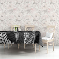 Aotearoa Maori Sea Animals Tribal Tablecloth Manta Ray and Shark Moko Pattern Black Color LT03 - Polynesian Pride