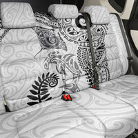 Aotearoa Maori Sea Animals Tribal Back Car Seat Cover Manta Ray and Shark Moko Pattern White Color