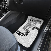 Aotearoa Maori Sea Animals Tribal Car Mats Manta Ray and Shark Moko Pattern White Color