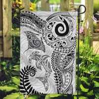 Aotearoa Maori Sea Animals Tribal Garden Flag Manta Ray and Shark Moko Pattern White Color LT03 Garden Flag White - Polynesian Pride
