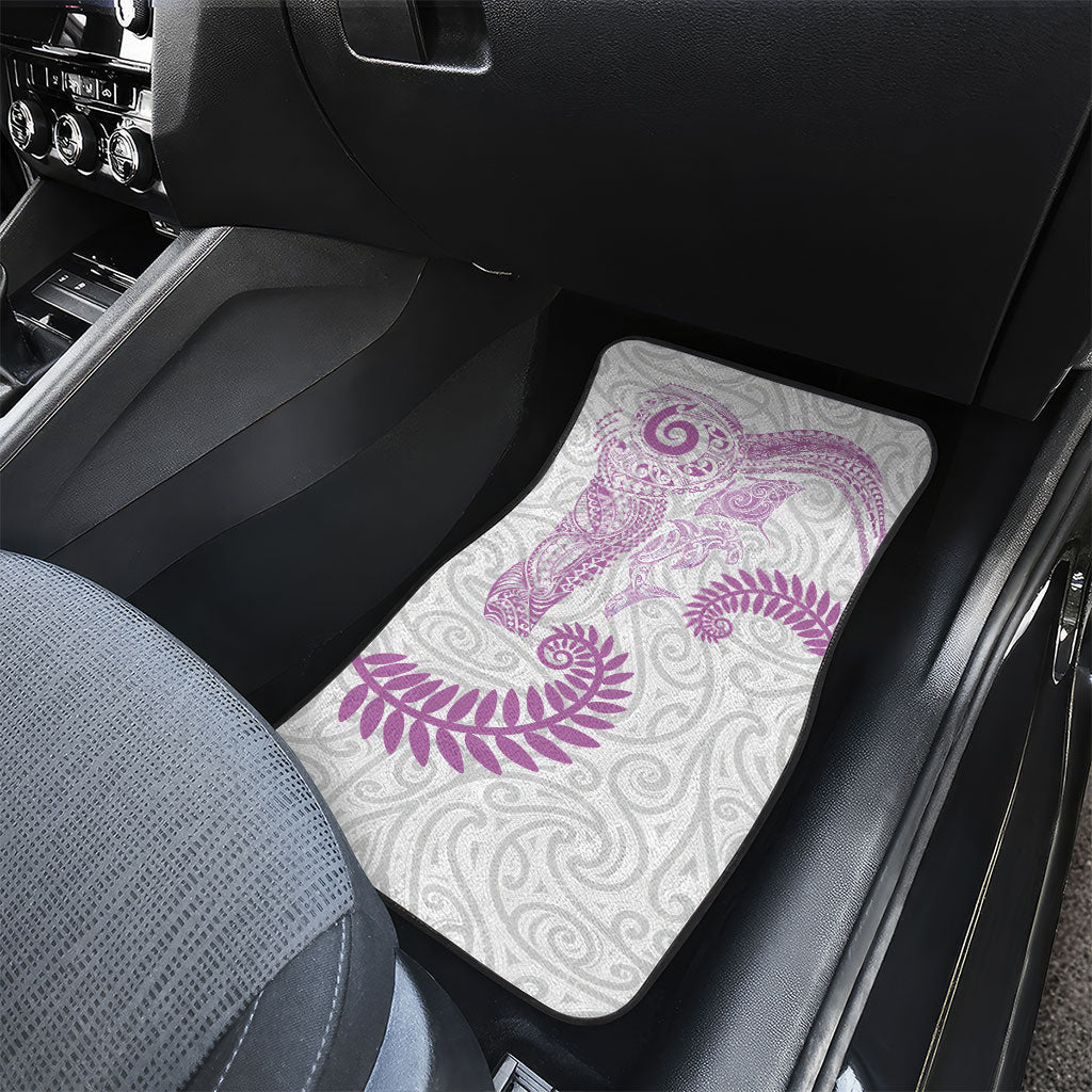 Aotearoa Maori Sea Animals Tribal Car Mats Manta Ray and Shark Moko Pattern Pink Color
