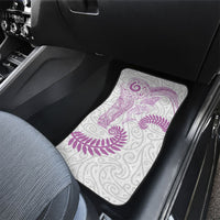Aotearoa Maori Sea Animals Tribal Car Mats Manta Ray and Shark Moko Pattern Pink Color